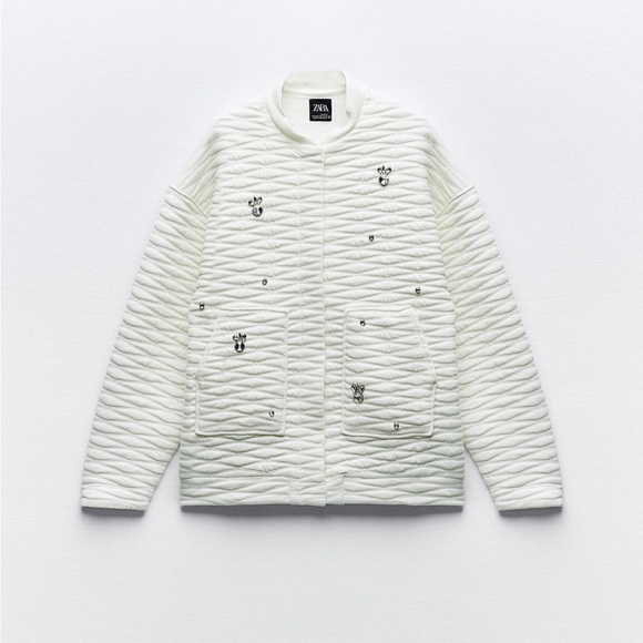 ZARA QUILTED JEWEL BOMBER BLOGGERES FAVORITE - Picture 8 of 9
